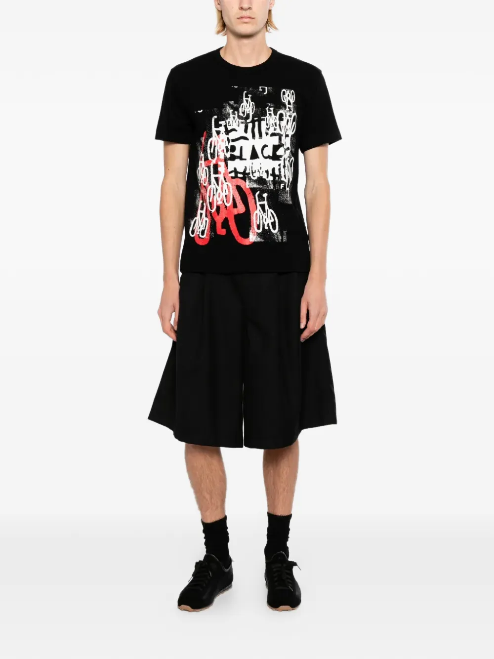Black Comme Des Garçons T-shirt met grafische print Zwart