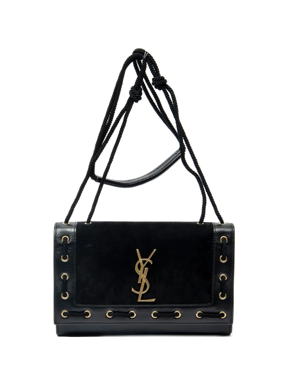 Saint Laurent Pre-Owned Kate rope-stitch shoulder bag - Black