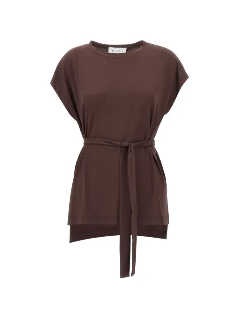 kaos belted cap-sleeve blouse