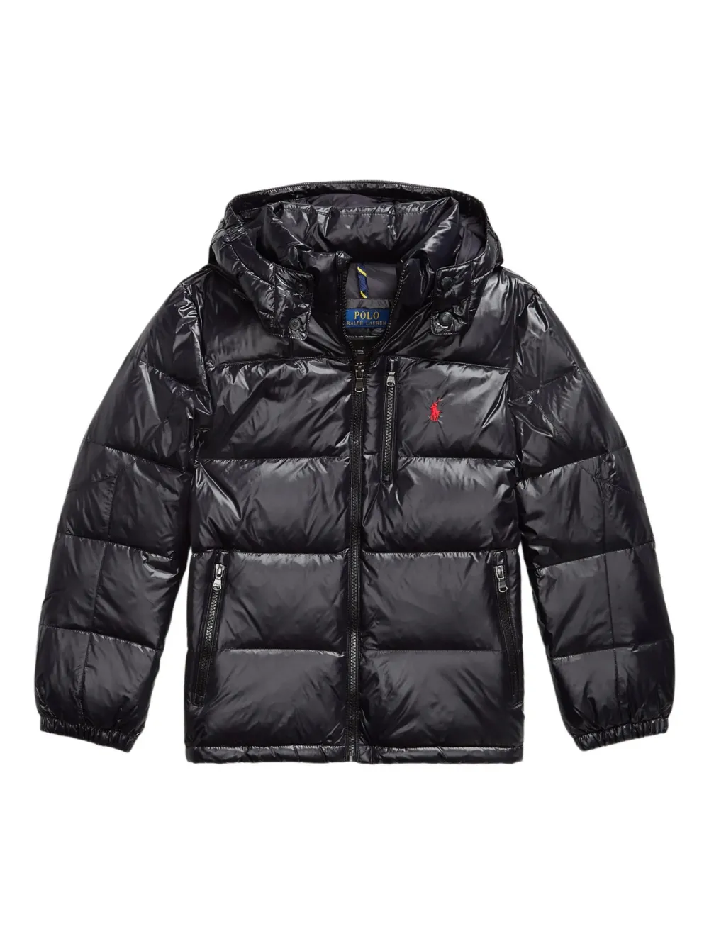 POLO RALPH LAUREN KIDS quilted hooded jacket - Nero