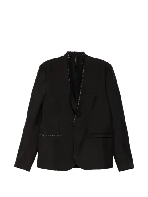 Giovanni Cavagna raw-edge collarless blazer