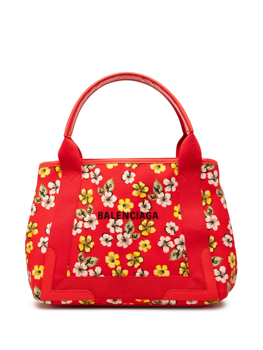 Balenciaga Pre-Owned 2000-2026 Canvas Floral Print Navy Cabas S tote bag - Multicolore