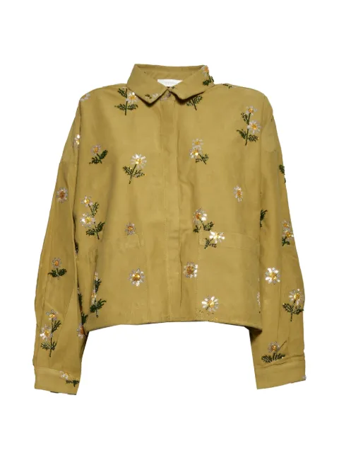 JcSophie Laura floral-embroidered shirt jacket