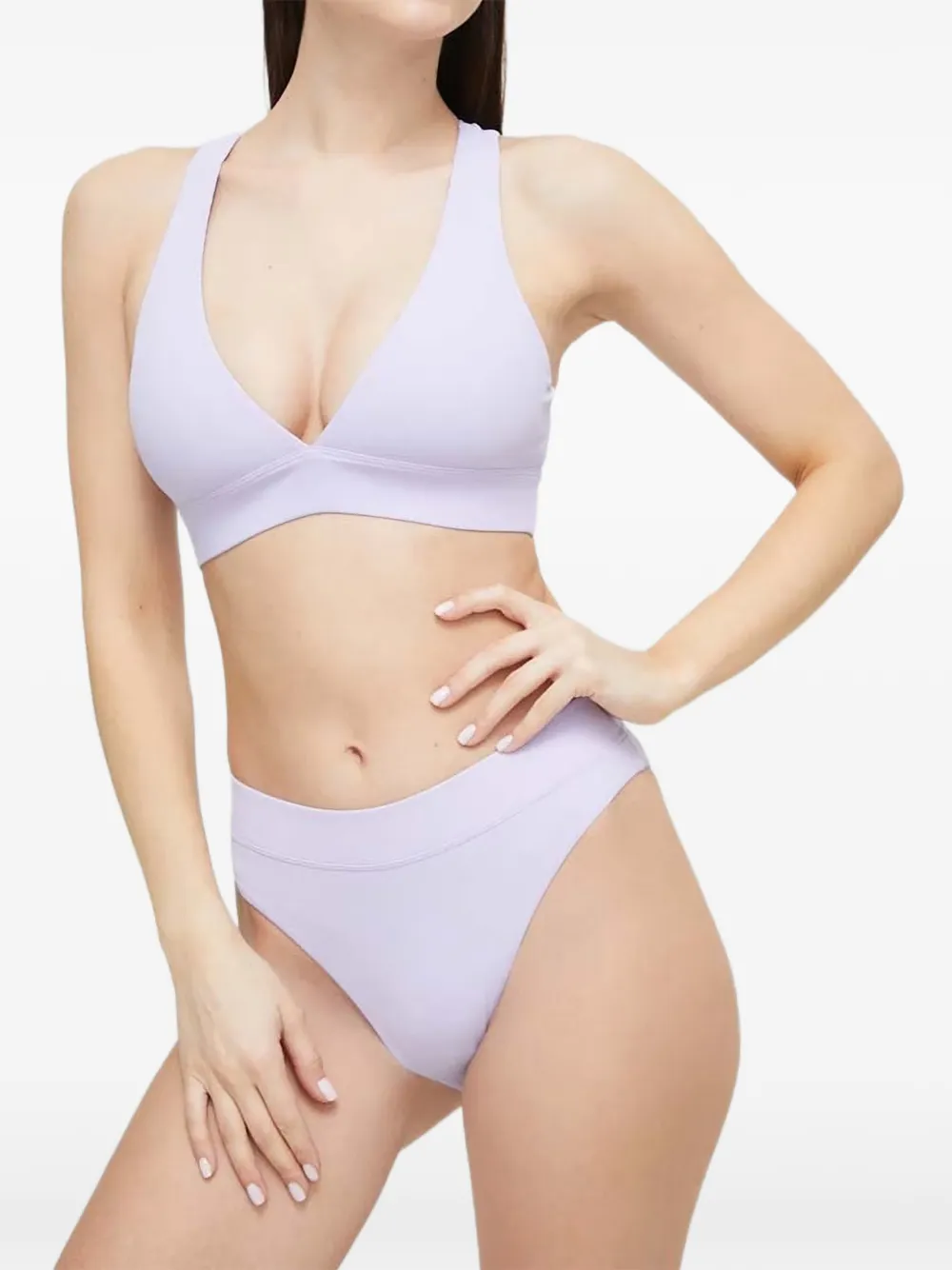 Casall Bikinioberteil mit V-Ausschnitt und überkreuzten Trägern - Violett