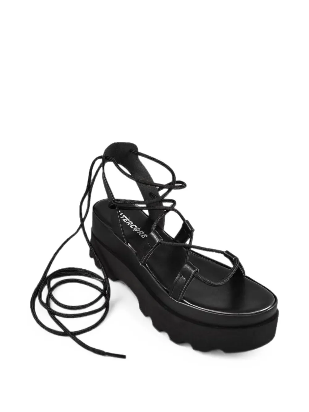 Altercore Sue lace-up platform sandals Zwart