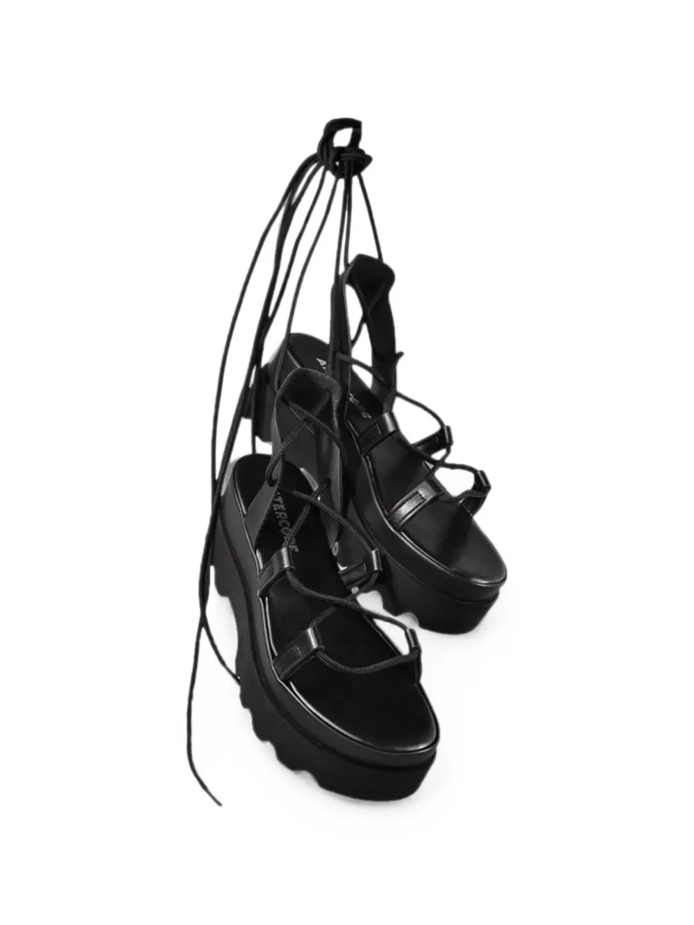 Altercore Sue lace-up platform sandals Zwart