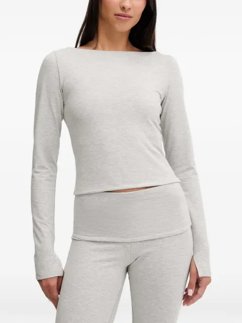 Casall boat-neck long-sleeve yoga top