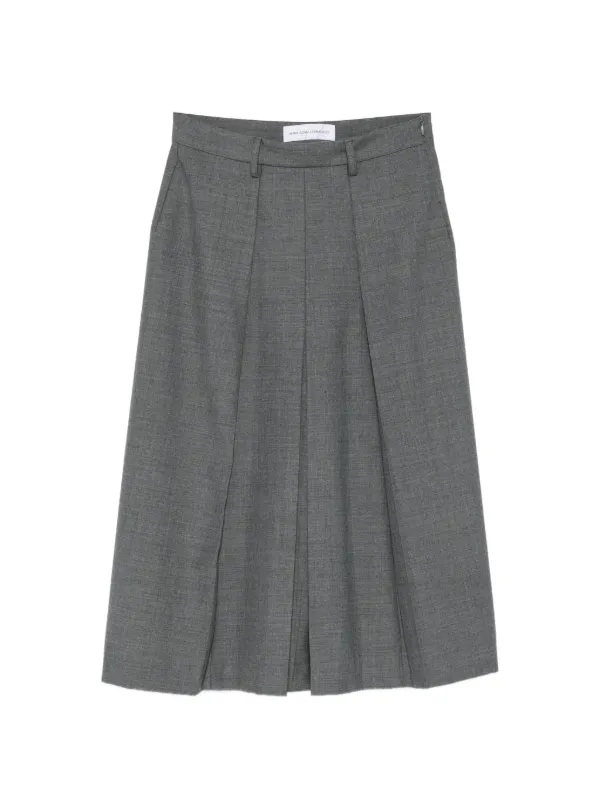Marie Adam-Leenaerdt Pleated-detail Midi Skirt in Grey