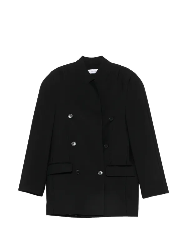 Marie Adam-Leenaerdt Double-breasted High-neck Jacket in Black