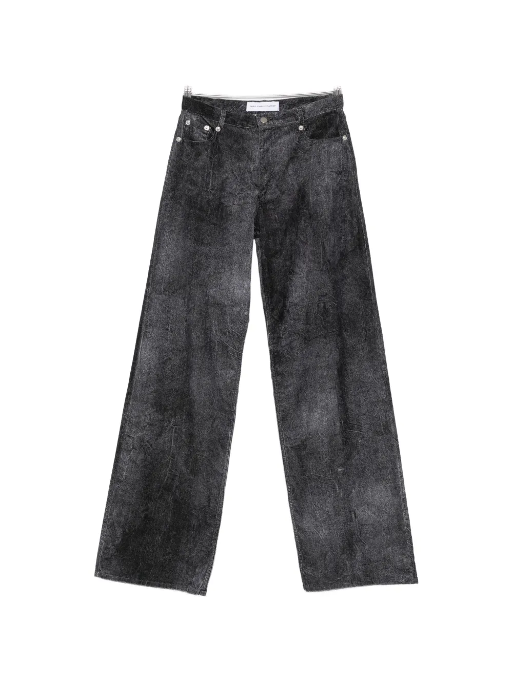 Marie Adam-Leenaerdt washed-effect velvet jeans - Grigio