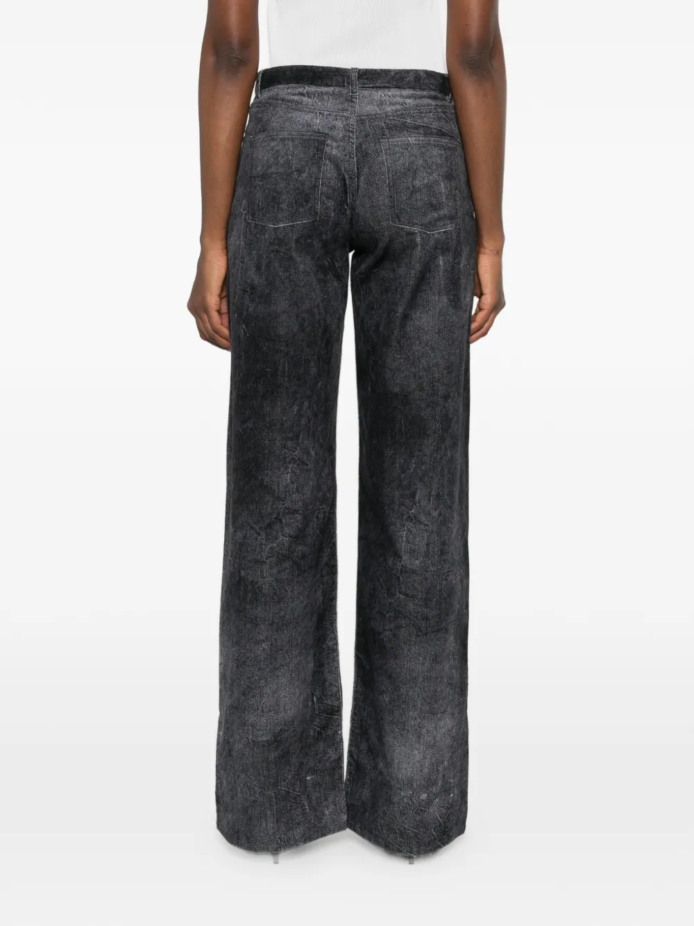 Marie Adam-Leenaerdt Fluwelen jeans met wassing Grijs
