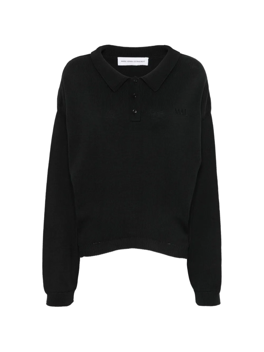 Marie Adam-Leenaerdt logo-embroidered polo-style sweater - Nero