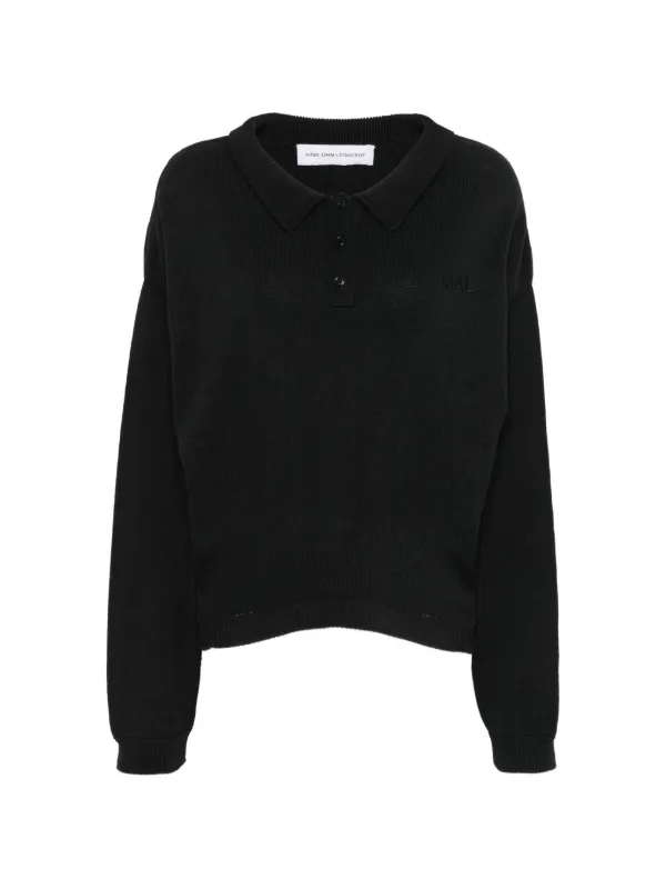 Marie Adam-Leenaerdt Logo-embroidered Polo-style Sweater in Black