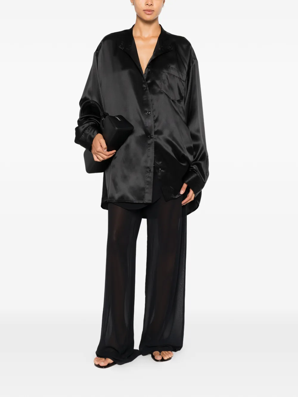 Marie Adam-Leenaerdt Oversized blouse Zwart