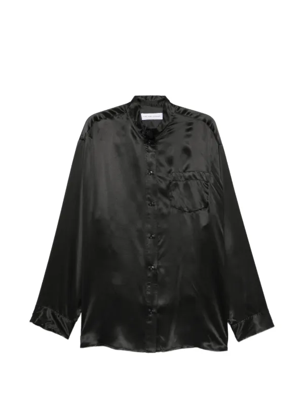 Marie Adam-Leenaerdt Satin-finish Oversized Shirt in Black