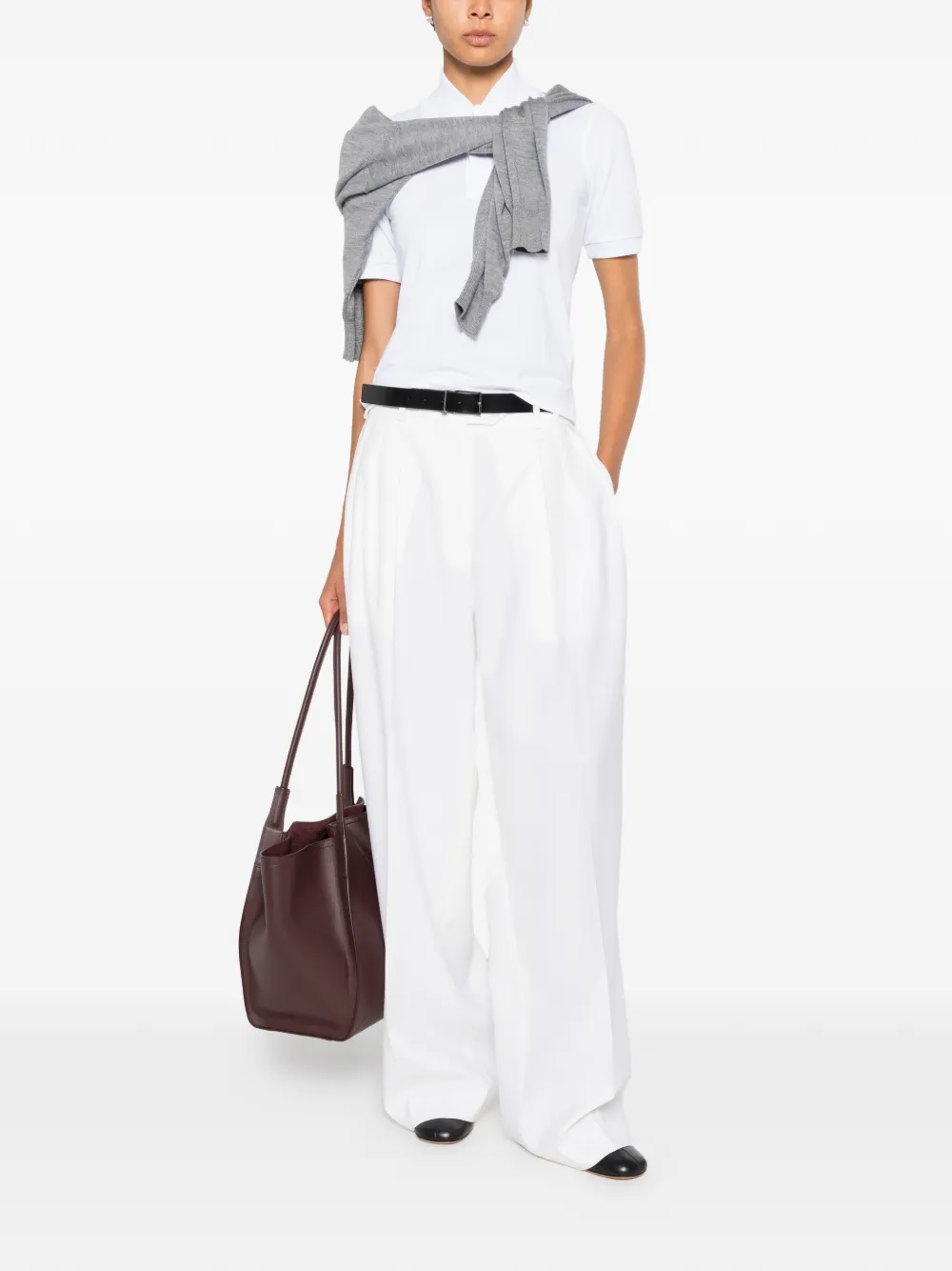 Marie Adam-Leenaerdt Poloshirt met korte mouwen Wit