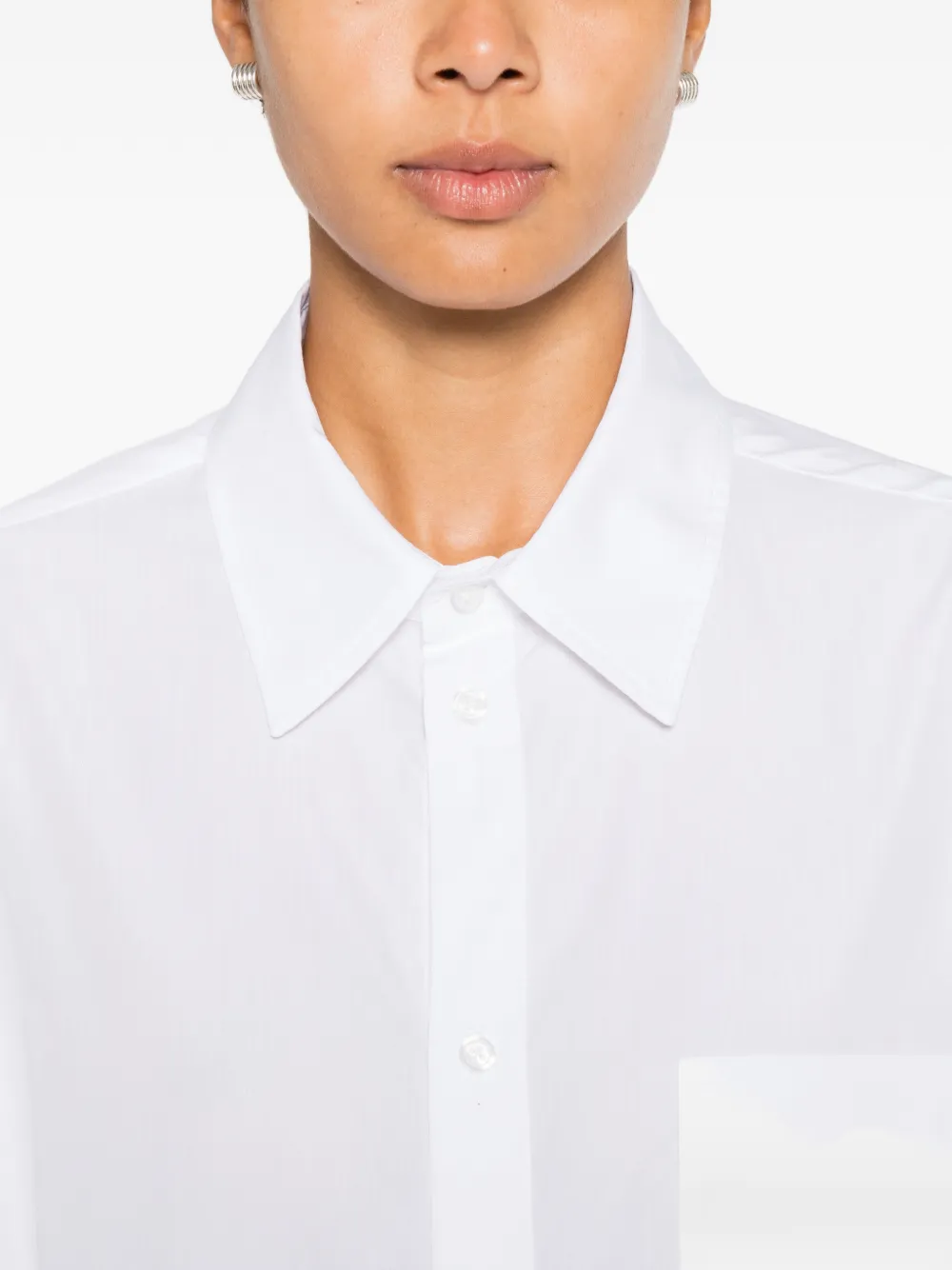 Marie Adam-Leenaerdt Oversized Chest-pocket Shirt in White, view 5