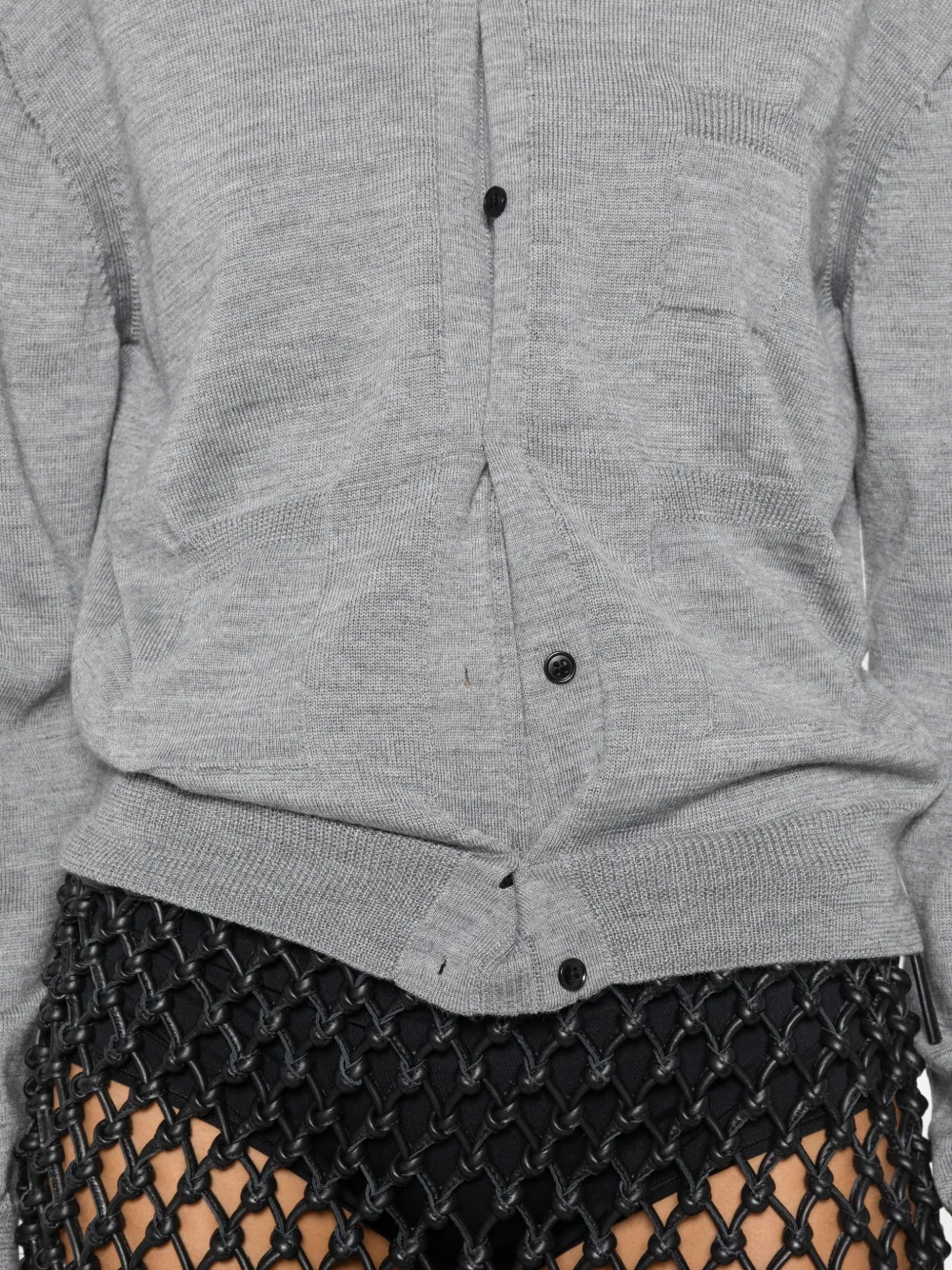 Marie Adam-Leenaerdt Button-up vest met uitgesneden details Grijs