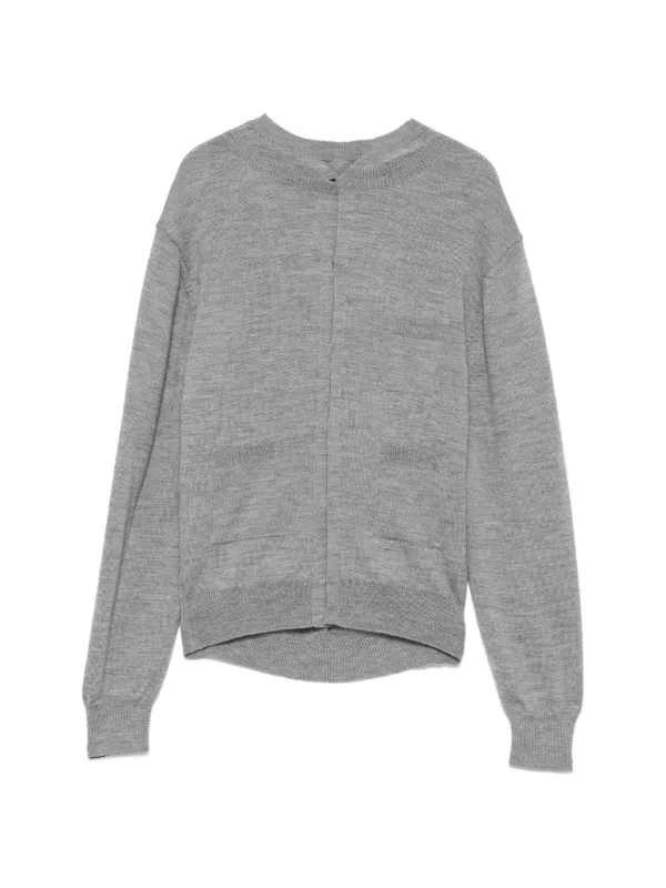Marie Adam-Leenaerdt Button-up Cut-out Cardigan in Grey