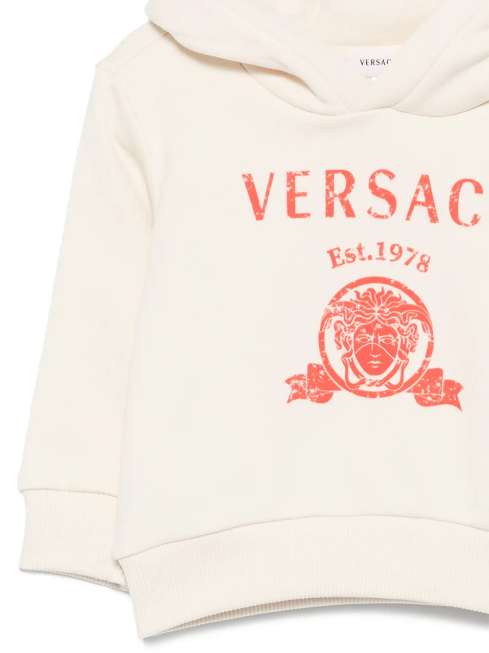 Versace Kids Hoodie met logoprint Beige