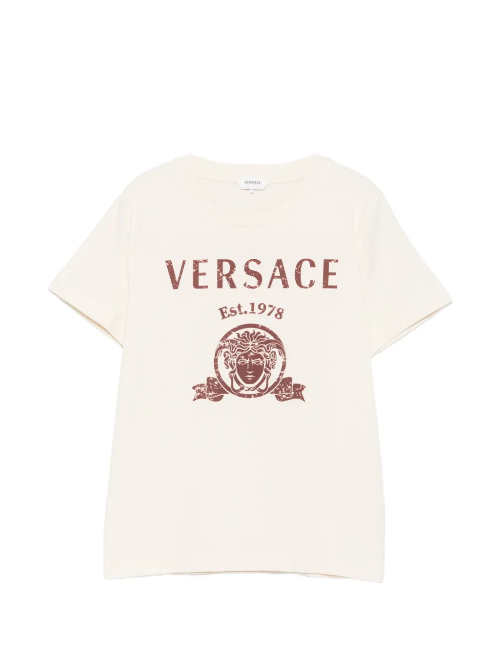 Versace Kids logo-print T-shirt - Toni neutri