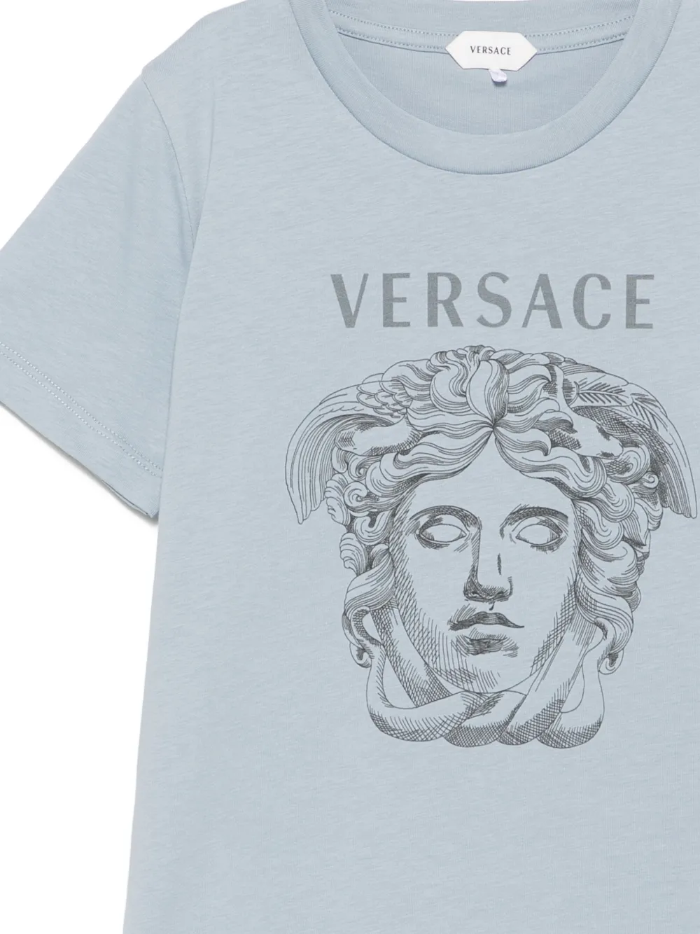 Versace Kids T-shirt met logoprint Blauw