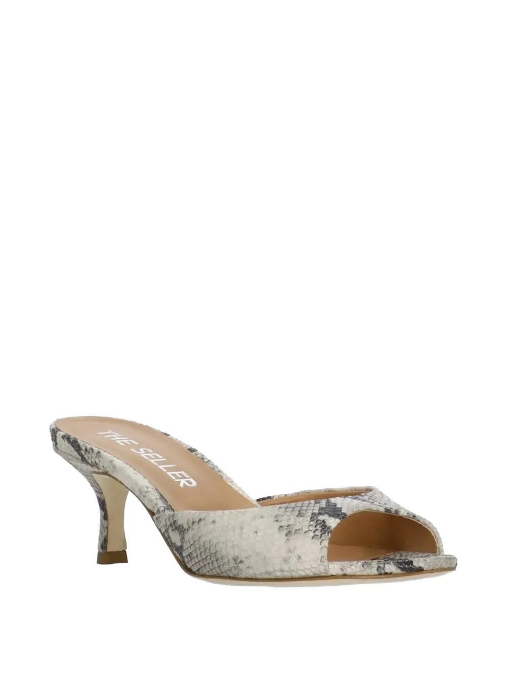 The Seller snake-print almond-toe sandals Beige