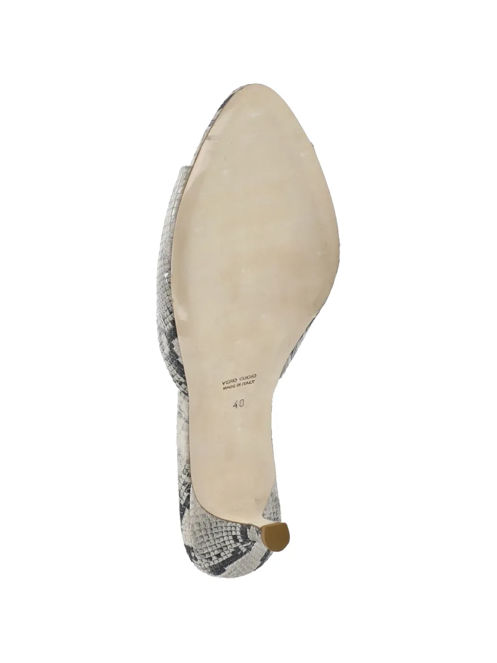 The Seller snake-print almond-toe sandals Beige