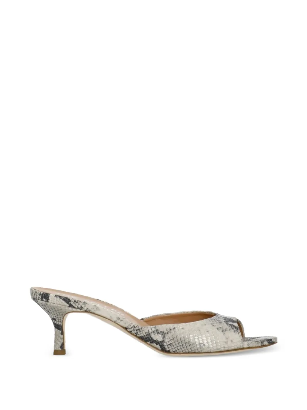 The Seller snake-print almond-toe sandals Beige