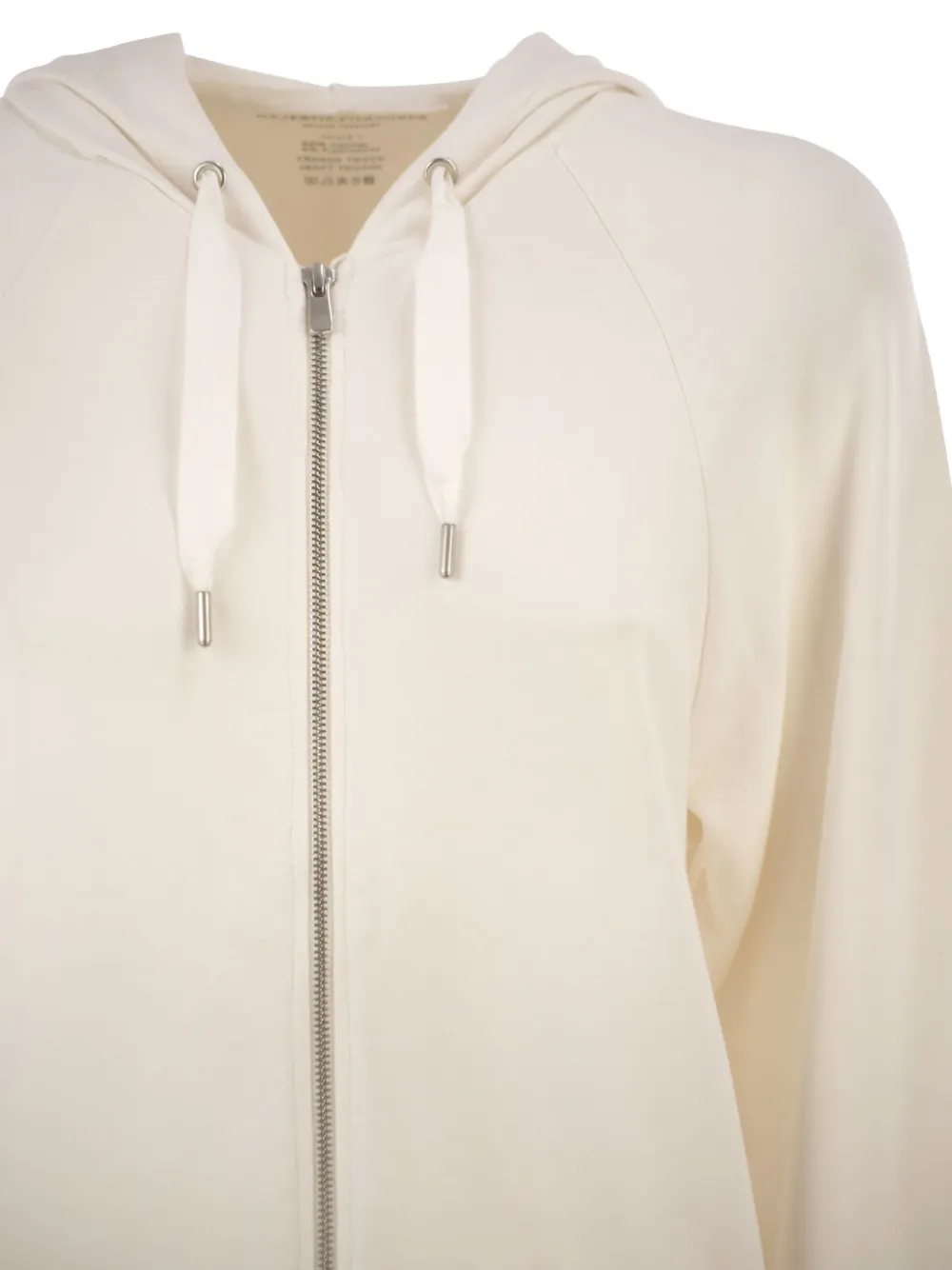 Majestic Filatures Hoodie met raglan mouwen en rits Beige