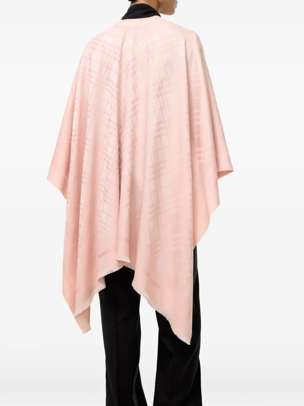 Burberry Geruite wollen kasjmier cape Roze