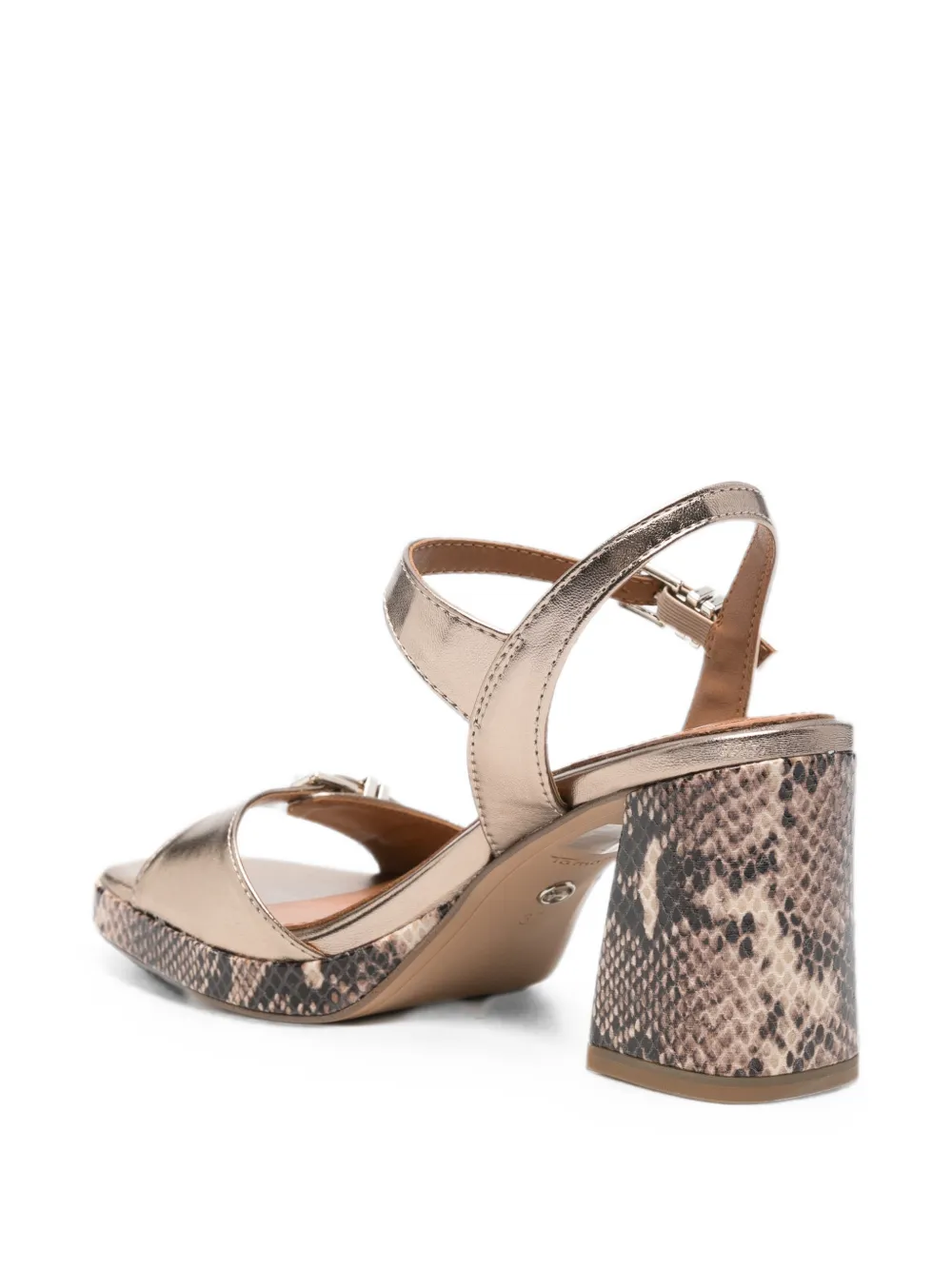 TAMARIS Sandalen met slangenleer-effect en gespdetail Goud
