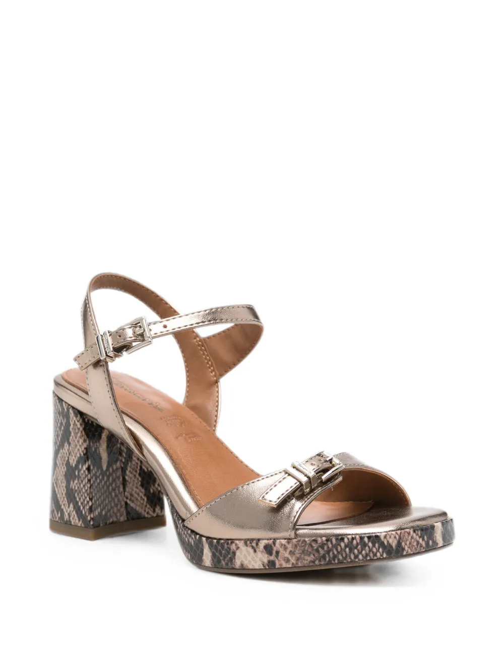 TAMARIS Sandalen met slangenleer-effect en gespdetail Goud