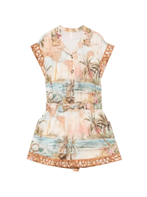 ZIMMERMANN Kids print cotton playsuit