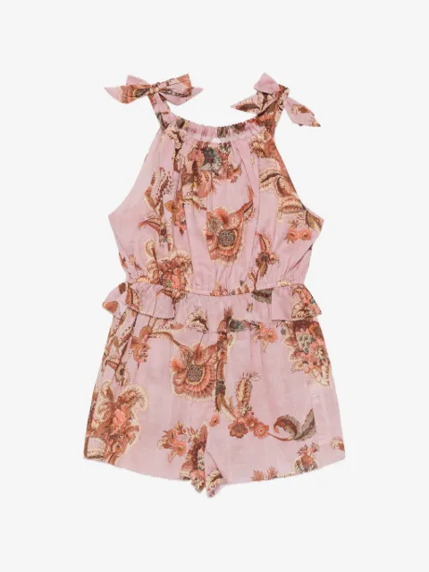 ZIMMERMANN Kids floral-print ruffled playsuit