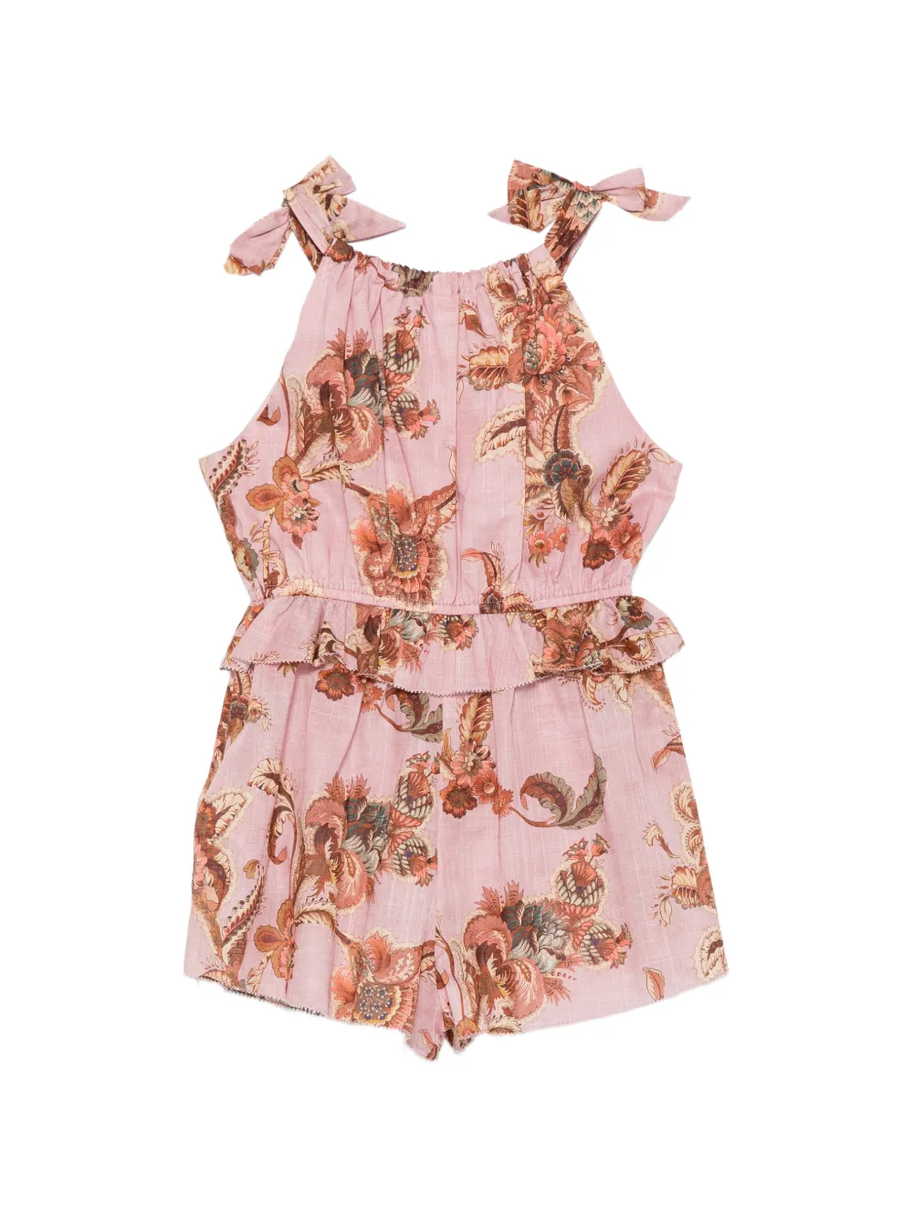 ZIMMERMANN Kids Playsuit met bloemenprint en ruches Roze