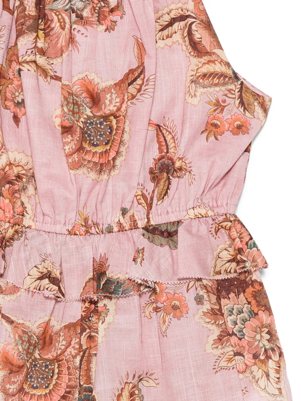 ZIMMERMANN Kids Playsuit met bloemenprint en ruches Roze