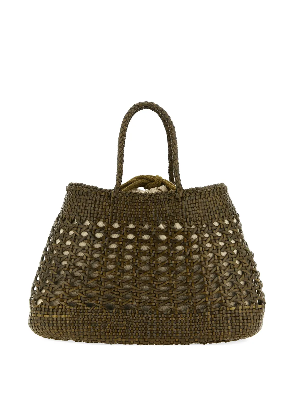 DRAGON DIFFUSION Santa Cano woven-leather tote bag - Green
