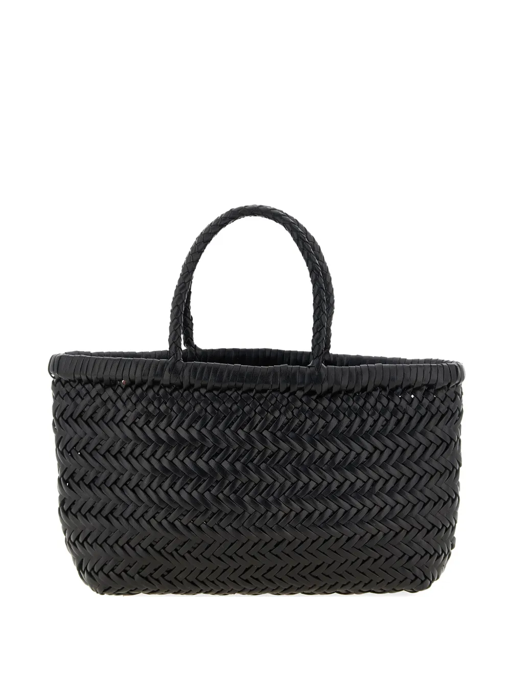DRAGON DIFFUSION Flat Gora woven-leather tote bag - Nero