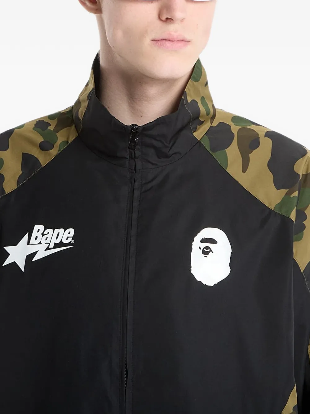 A BATHING APE 1st Camo jack met opstaande kraag Zwart