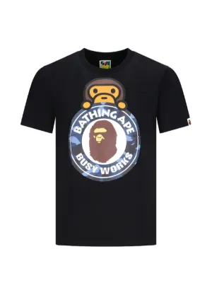 A BATHING APE® Baby Milo-print T-shirt | Black | FARFETCH AO