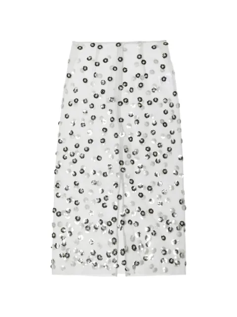 Cecilie Bahnsen falda midi Gus con detalles de lentejuelas