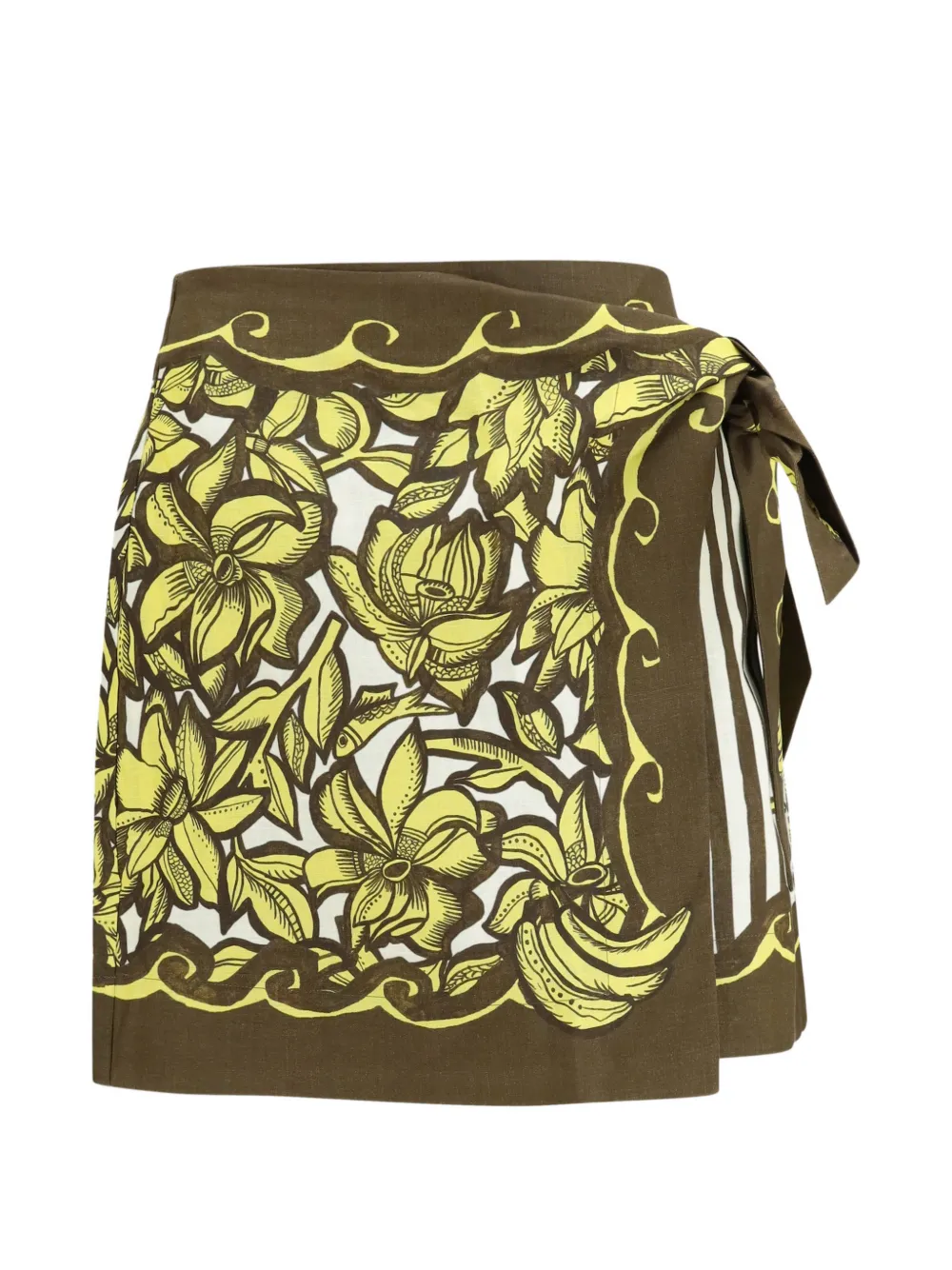 ALEMAIS Mona wrap-style mini skirt - Gelb