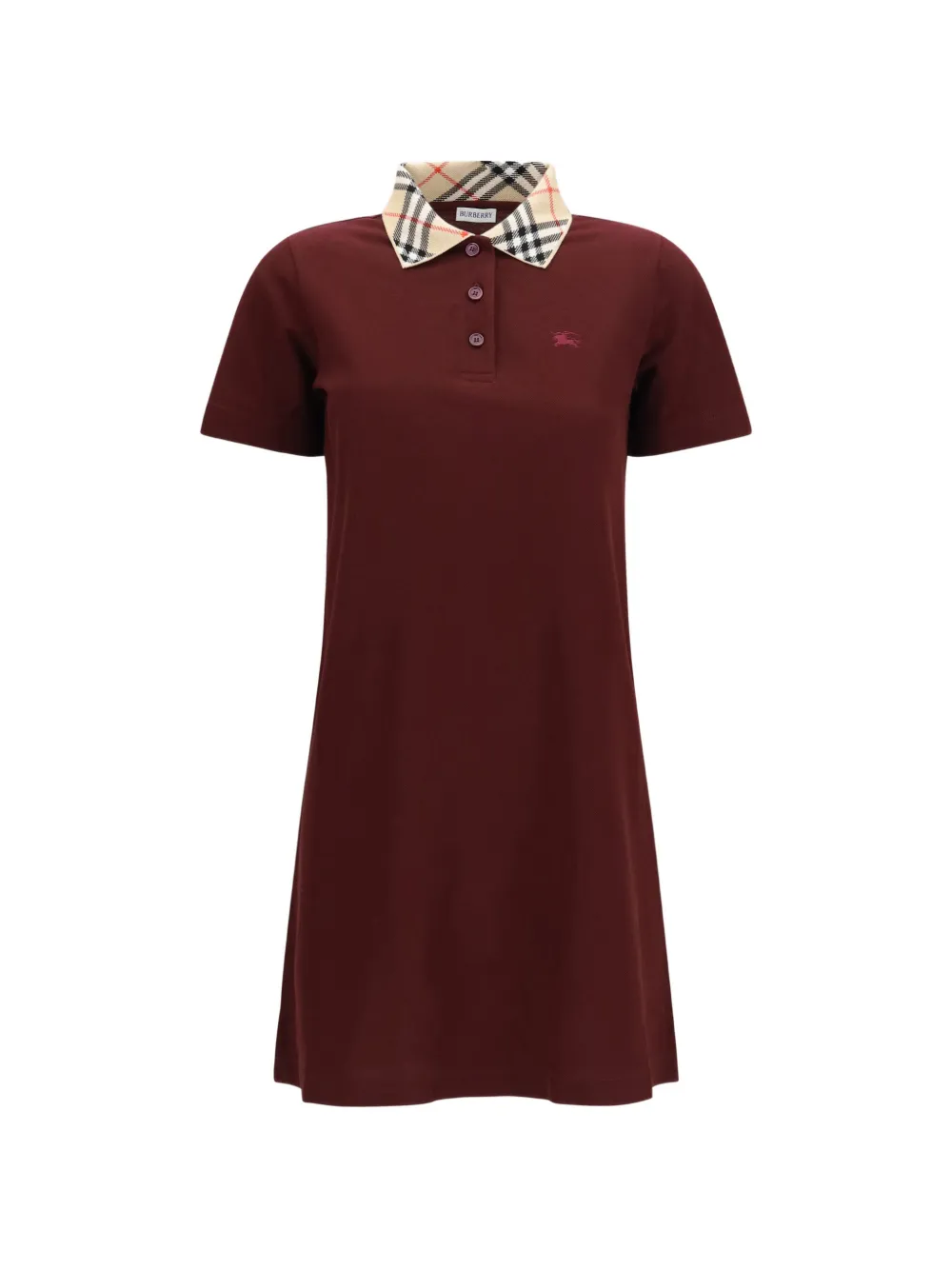 Burberry check-collar polo shirt dress - Rot