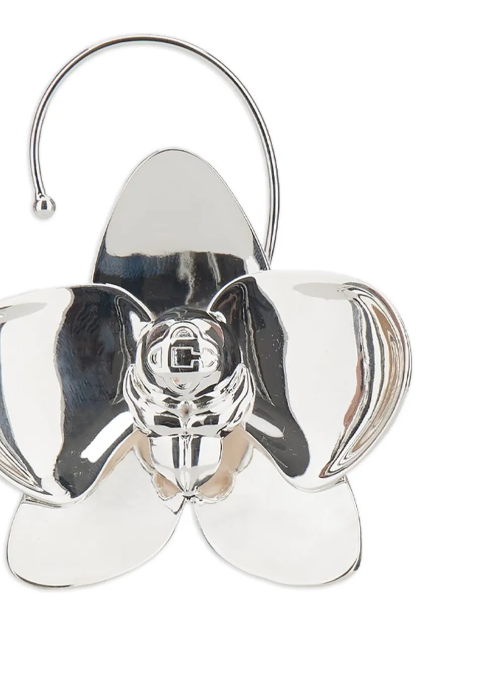 Casablanca Orchid Ear Cuffs in Silver, view 2