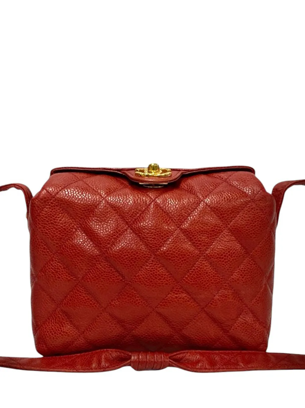 CHANEL Pre-Owned 1991-1994 CC Quilted Caviar crossbody bag - Red