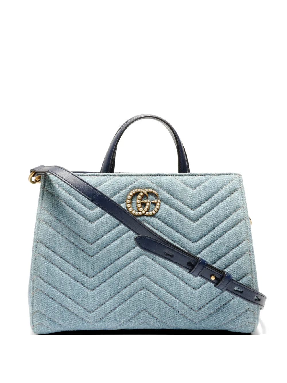 Gucci Pre-Owned 2017-2021 GG Marmont denim handbag - Blu