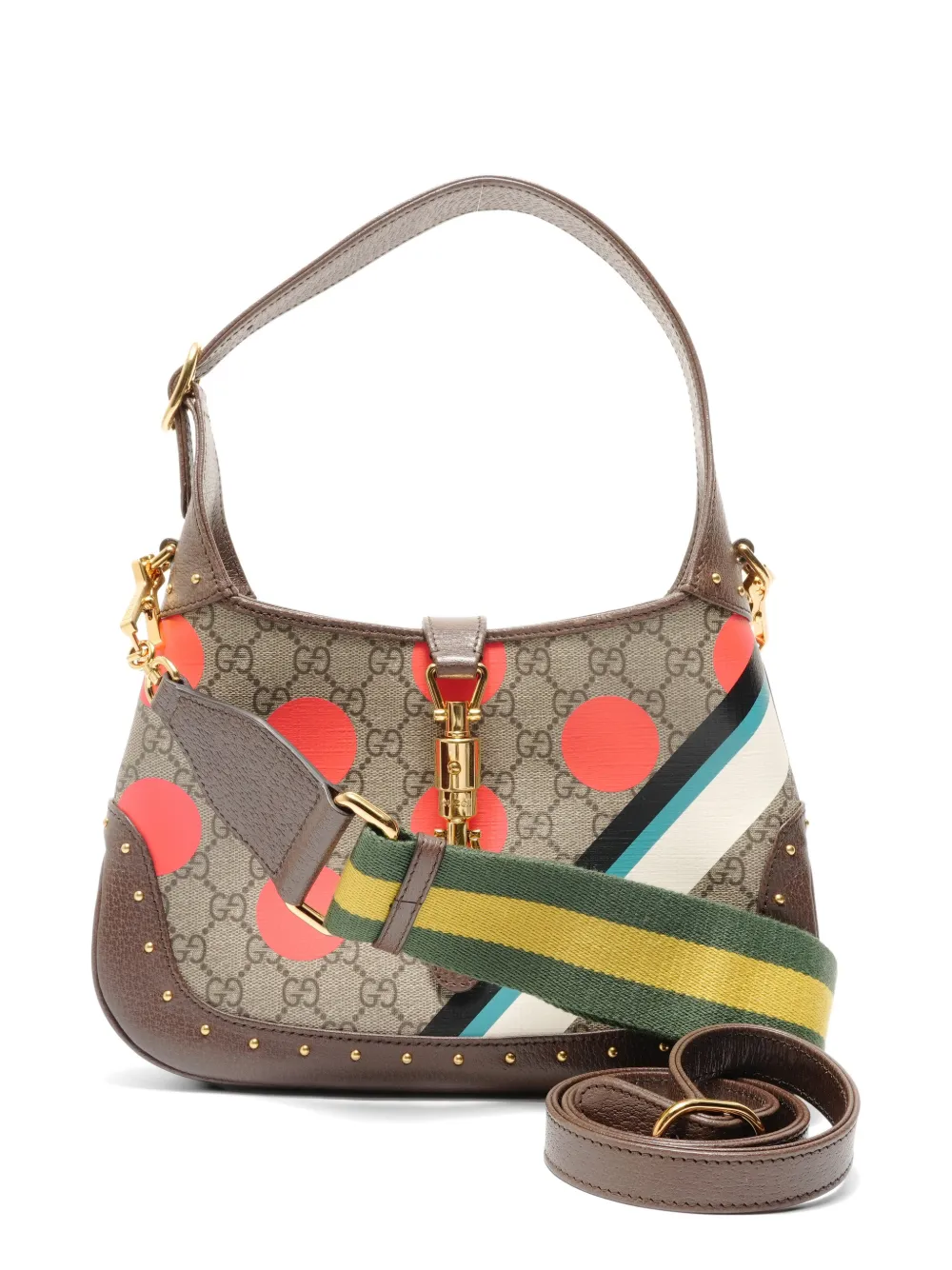 Pre-owned Gucci 2020-2023 Jackie 1961 Gg Supreme Shoulder Bag In Brown
