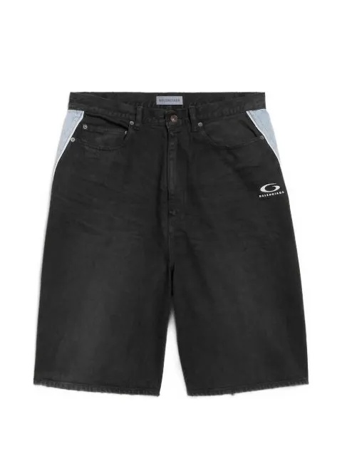 Balenciaga Jeans-Shorts mit Logo-Print