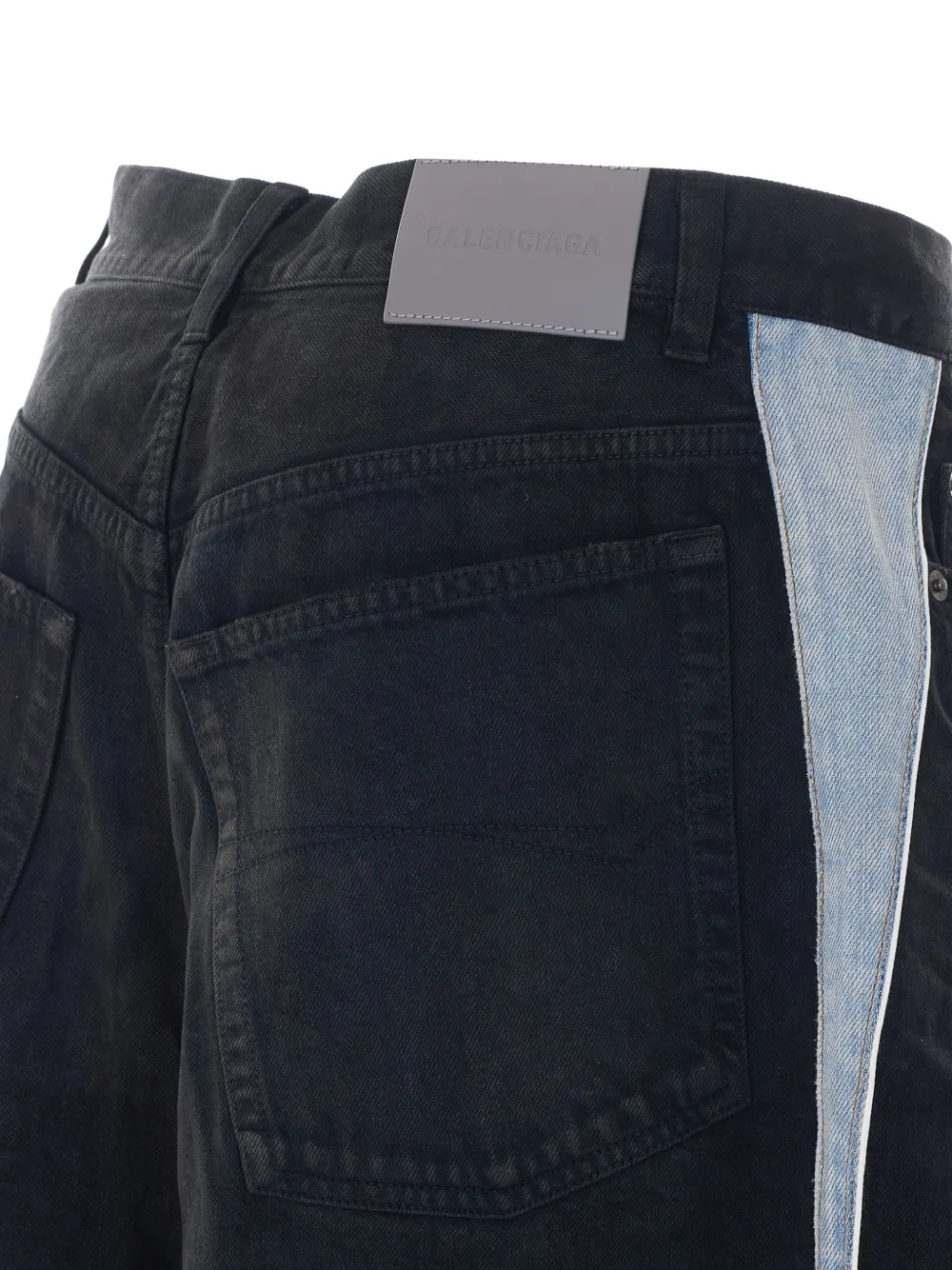 Balenciaga Denim shorts met afwerking Zwart
